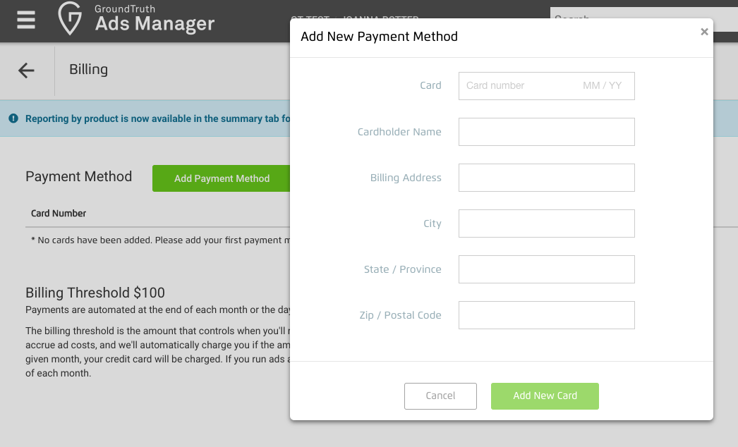 Adding a Payment Method to your Customer Profile adding customer method pay...