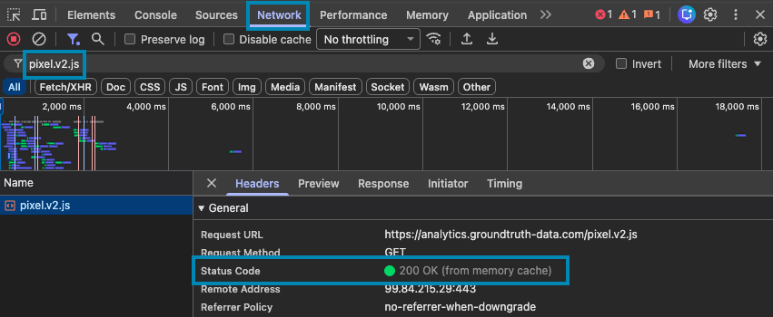 GroundTruth Pixel DevTools Verification